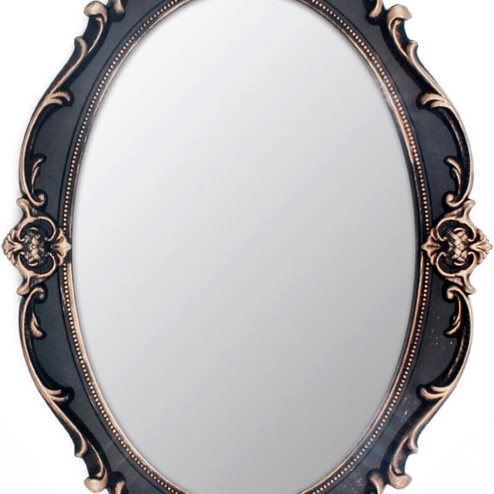 14.5 x 10 inchs Oval Antique Decorative Wall Mirror Vintage Hanging Mirror Brown